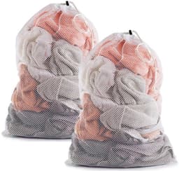 2 Stuks Wasnetzakken - 60 X 90 Cm - Waszakjes - Organizer Wasmachinetas - Waszakken - Laundry Bag - Geschikt Voor Kleding, Dekbedovertrek, Speelgoed, Reizen, Studentenkamer - Wit — thumbnail 1