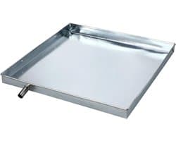 Lekbak Met Afvoer - Opvangbak Condenswater - Apparaten Beschermen - Verzinkt Ijzer Constructie - 40x40x3 Cm - Zilverkleurig