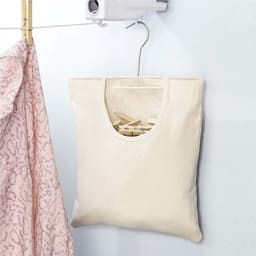 Wasknijperzak - Klemmenhouder Organizer - Was ophangen - Brede opening 360° draai - 32x27cm - Beige — thumbnail 2