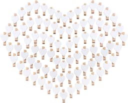 100 Hartvormige Wasknijpers in Hout - Mini Decoratieve Klemmen voor Foto's en Handwerk - 3,5 cm — thumbnail 1