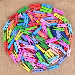 150 mini houten wasknijpers (3,5 cm per stuk), gekleurde wasknijpers, natuurlijk hout, fotoknijpers, knutselknijpers, betrouwbare kwaliteit, verfijnd en stijlvol. — thumbnail 2