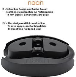 Grondanker voor muur en vloer - Bevestigingsanker voor fietsbeveiliging - Gelegeerd staal, 14 mm dik - Zwart — thumbnail 2