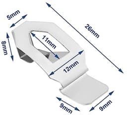 12 Stuks Foto Frame Clips Hangers voor Kunstwerken - Metalen Lente Bevestigingsclips - 26x12mm - Zilver — thumbnail 5