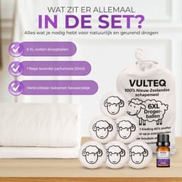 Vulteq® Wollen Drogerballen XL (6 stuks) + 100% Lavendelolie - Wasdrogerballen voor Zachtere Was & Sneller Drogen - Minder kreukels — thumbnail 2
