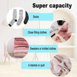 Waszakken van netstof met verstelbare schouderbanden - Stevige waszakken van nylon - met trekkoordsluiting - voor studenten, studentenhuizen en appartementen - 4 stuks — thumbnail 5