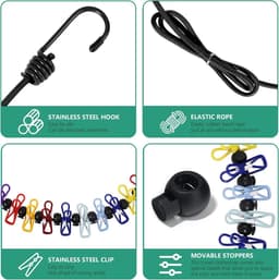 Retractable Portable Clothes line for Travel - 2 Packs of Clothesline with 8 Clothespins and Disposable Compressed Towels - Indoor Camping Accessories — thumbnail 2