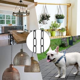 Allecto Plus - 0.9m stalen ketting van roestvrij staal met 2 sloten zwart - geschikt voor het ophangen van lampen, kroonluchters en meer — thumbnail 3