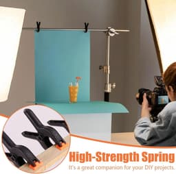 JGS Premium - 20 stuks zwarte nylon veerklemmen voor fotografie, studio en handwerk met krachtige lenteklemmen — thumbnail 4