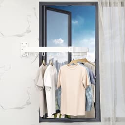Thuys – Droogrek Muur – Wand – Wasrek Muur – Intrekbaar – Wit — thumbnail 5
