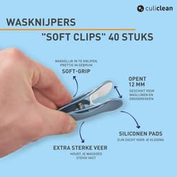 Zachte Wasknijpers - 40 Stuks in Classic Groen-Wit | Duurzame en Veilig Ophang Clips — thumbnail 2