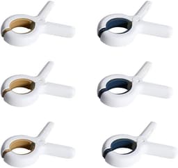 6 Stuks Strandlakenklemmen - Plastic Wasknijpers voor Zwaar Wasgoed - Geschikt voor Badlakens en Grote Textielstukken - 9,5 x 6,5 cm - Geel en Blauw — thumbnail 1