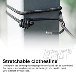 1.8 m Windproof Clothesline with 12 Clips for Travel, Camping, and More — thumbnail 5