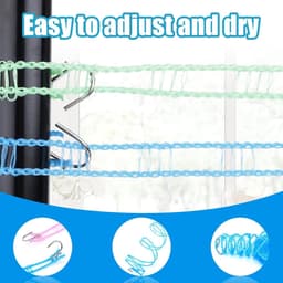 3 Stuks Waslijntouw, Wasdroogtouw Kunststof Touw voor Het Ophangen van Kleding Winddicht Antislip Waslijn voor Binnen en Buiten (10M) — thumbnail 3