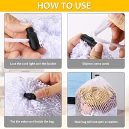 Allecto plus - Wasnetten set van 4 stuks (30 x 40 cm) voor wasmachine - waszak met trekkoord voor ondergoed, babykleding, blouse, sokken en beha. — thumbnail 4