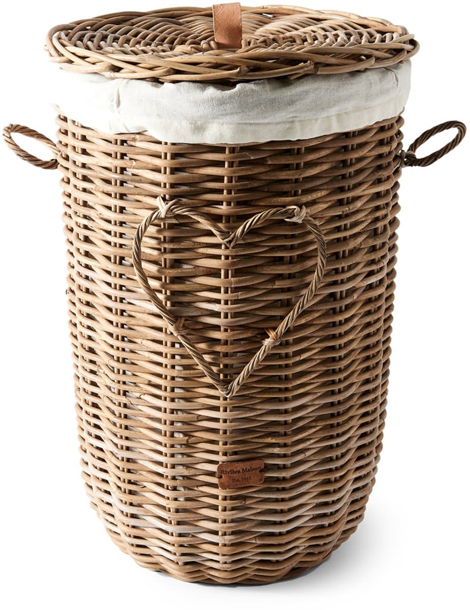 Riviera Maison RR Heart - Wasmand - Rattan - 64cm - Decoratief Hart — afbeelding 1