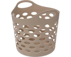 5Five Flexibele wasmand/opbergmand - rond - beige - 28 liter - D40.5 x H38 cm — afbeelding 1