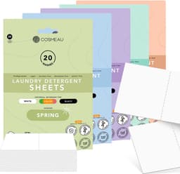 Cosmeau Proefpakket 6x20 Wasmiddeldoekjes Wasstrips 120 Wasbeurten - Lentefris - Lavendel - Zeebries - Kersenbloesem - Wilde bossen - Wolkendek - Wasvellen - Wasmiddel - Detergent Sheets - Wasdoekjes — thumbnail 1