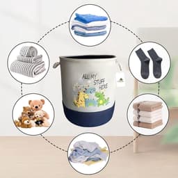 Opvouwbare wasmand, opbergmand, kinderen, manden, opbergspeelgoedmand voor kinderkamer, babykamer, decoratie, meisjes, Dinosau — thumbnail 3