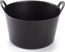 Plasticforte flexibele emmer / kuip - 2x stuks - zwart - kunststof - rond - 15 liter - 24 x 24 x 15 cm - wasmanden - tuinafval - speelgoed — thumbnail 2