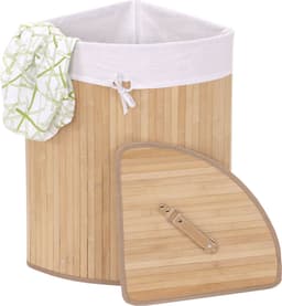 Hoekwasmand MCW-C21, Wasbox wasmand, bamboe 61x48x35cm 50l ~ natuurlijke kleur — thumbnail 5