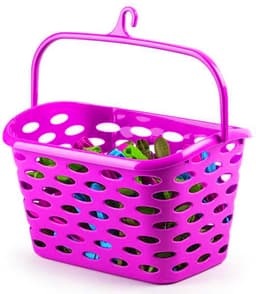 Plasticforte Wasknijpers ophang mandje aan haak - 26 x 15 x 21 cm - fuchsia roze - kunststof — thumbnail 4