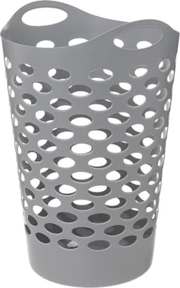 5Five Flexibele wasmand/opbergmand - rond - lichtgrijs - 60 liter - D41 x H66 cm — thumbnail 1