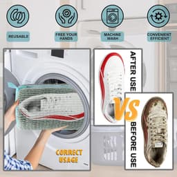 Waszakken voor schoenen, 360° schoonmaak met verborgen ritssluiting, herbruikbaar anti-vervorming, compatibel met wasmachine en droger (grijs) — thumbnail 5