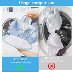 3 Stuks - BH-waszak - Bh Wasnetje Voor Wasgoed - Waszakje Lingerie - waszak van netstof - herbruikbare - waszak van netstof voor BH's - waszak van netstof met rits voor BH-was - blauw - 34*20 cm - wit — thumbnail 5
