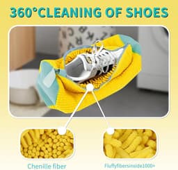 Schoenenwaszak sneakers, wasmachine schoenenwaszak upgrade met dempingsbescherming en ritssluiting,wasnet voor sneakers 39x19cm waszak voor sportschoenen (geel) — thumbnail 5