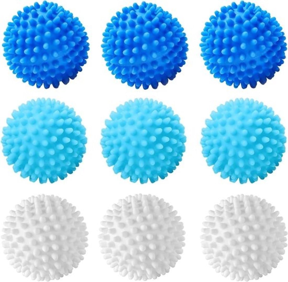 Herbruikbare drogerballen - Set van 9 stuks - Voor wasmachine en droger - Wasbal met haarvanger - Duurzaam en efficiënt - Wasgoedverzorging — afbeelding 1