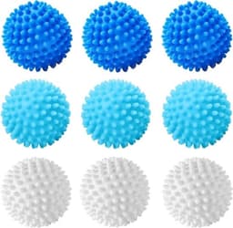 Herbruikbare drogerballen - Set van 9 stuks - Voor wasmachine en droger - Wasbal met haarvanger - Duurzaam en efficiënt - Wasgoedverzorging — thumbnail 1