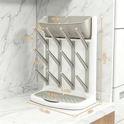Babyfles Droogrek - Verticale Flesdroger voor Babyflessen en Accessoires - Ruimtebesparende Stand in Grijs voor Efficiënt Drogen — thumbnail 2