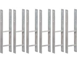 vidaXL - Grondankers - 6 - st - 14x6x60 - cm - gegalvaniseerd - staal - zilverkleurig