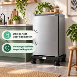 Wasmachine Verhoger Verstelbaar – Wasmachine Onderstel 40-65 cm – Hoogte 10-13 cm – Draagkracht 200 kg – Met Waterpas & Antislip – Voor Wasmachine, Droger en Koelkast — thumbnail 3