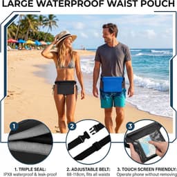 2 stuks waterdichte tassen verstelbare riem mobiele telefoon case voor water — thumbnail 2