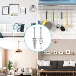 50 stuks Gipskartonpluggen, zelfborende Rigipspluggen, metalen holle muurpluggen, pluggen met schroeven, voor bevestiging in steen, bakstenen, beton, gipsplaten en meer — thumbnail 2