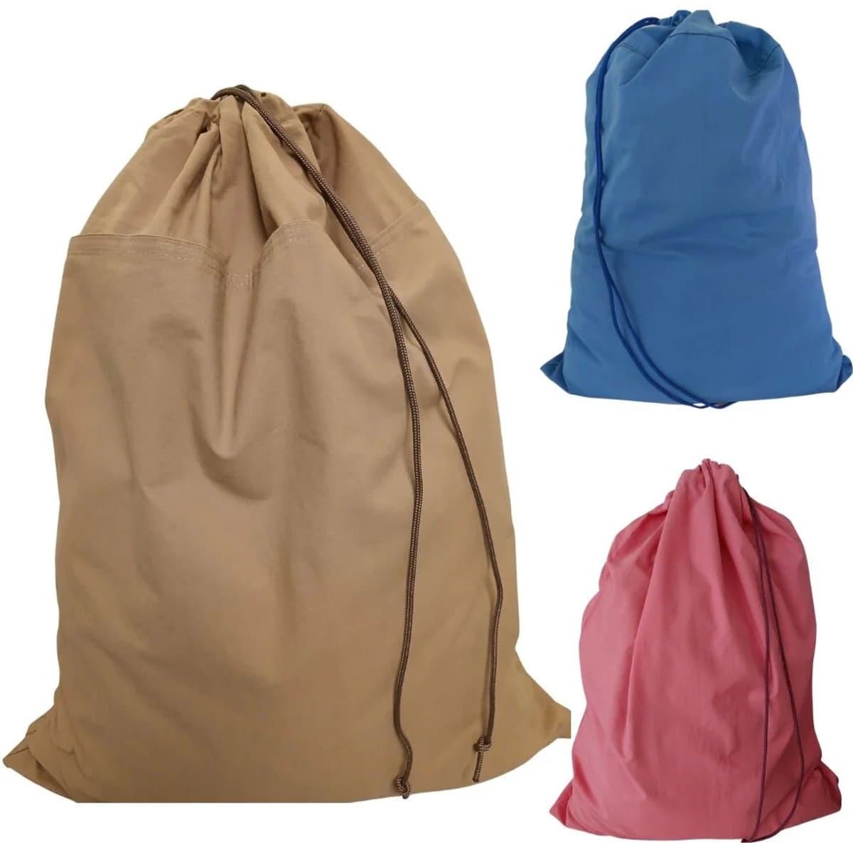 Bluvardi katoenen waszakken set van 3 stuks - XXL -bruin- red bruin- blauw — afbeelding 1
