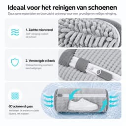 BOTC Waszak schoenen - 2 stuks - Herbruikbaar - Wasmachine&Droger - voor Sneakers en Tennisschoenen - Grijs — thumbnail 4