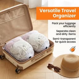 Set van 3 Wasnetten, Fijnmazige Waszak voor Reizen, Ideaal voor Kleding, Ondergoed en Sokken, Handig en Ruimtebesparend — thumbnail 2