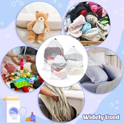 SnelShoppen - Pack van 6 Waszakken, 50 x 60 cm, 40 x 50 cm, 30 x 40 cm, Herbruikbare Wasnetten met Trekkoord, Ideaal voor Thuis, Reis, Hotel, Studente — thumbnail 4