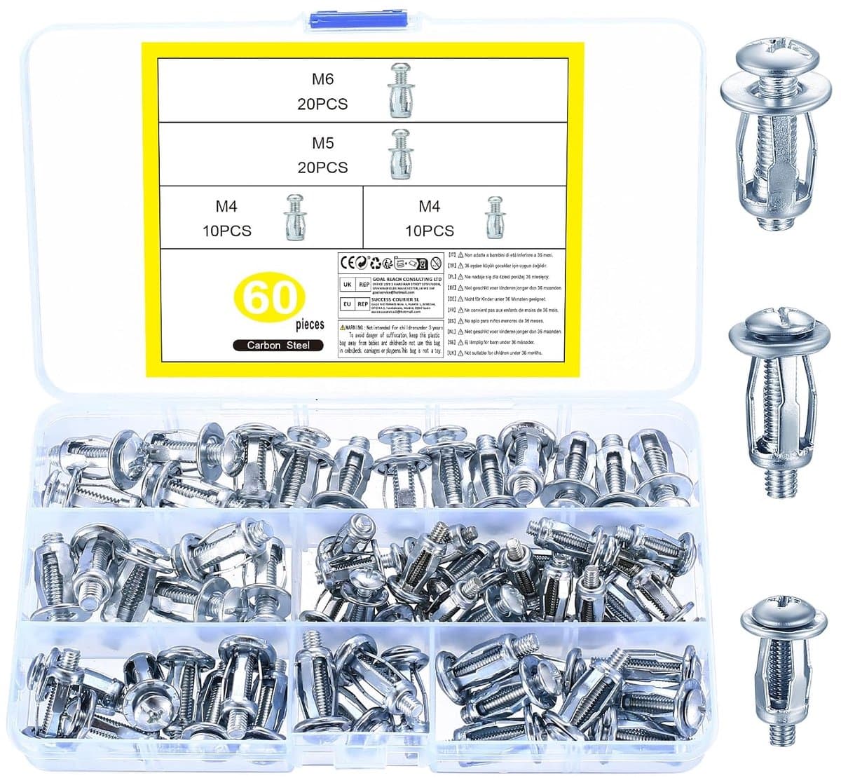 60 stuks holle holle metalen ankers, M4 M5 M6 holle holle holle pluggen set, Jack Nuts Petal Nuts, holle wandpluggen, spreidpluggen, metalen holle wandanker, zware belasting voor dunne muren, holle — afbeelding 1