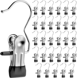30 Pack Zware Wasknijpers - Kledinghaken voor Kast - Multifunctionele Hangklemmen voor Broek, Handschoenen, Sokken, Handdoeken en Reistassen — thumbnail 1