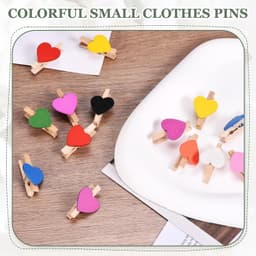 Knijpertjes - 50 Stuks - Kleine houten mini knijpers - Kaartknijpers - Foto knijpers - Fotohouder - Knijpers - Wasknijpers - - Knijper om foto's aan op te hangen - Fotoknijpers met hart - voor kaarthouders en decoratie - Zwart — thumbnail 5