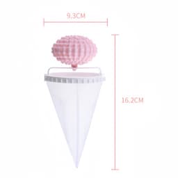 3 stuks ‑ 2-in-1 wasbalfilter - wasbal ‑ wasbol - wasmachine filterbal ‑ pp en polyester gaas - pluis‑ en haaropvang, voorkomt verstrengeling ‑ 16,2 * 9,3 cm ‑ huishoudelijk wassen, wasmachine, thuisgebruik ‑ blauw, roze, geel — thumbnail 2