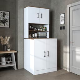 Roomart ATLANTIC-I Wasmachine Ombouwkast 70x180 cm - Overbouwkast - Wit Eiken — thumbnail 3