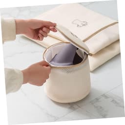Waszakken - Waszakken Set - Wasnet - Wasnetjes - BH waszak - Lingerie waszak - Kledingbescherming - Wasmachine - Bescherming - Organizer - Travel Organizer - Mesh - Fijnmazig - Honeycomb - Luxe - Borduurwerk - Beige - Set van 6 — thumbnail 5
