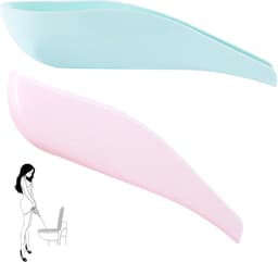 Urinoir voor dames, 2 stuks, herbruikbaar, grote opening, roze en blauw, voor kamperen, wandelen, fietsen, skiën en boottochten — thumbnail 1