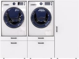 Roomart SERIE 2 Wasmachine Ombouwkast 194x145 cm - met 2 Uittrekbladen - Wit — thumbnail 2