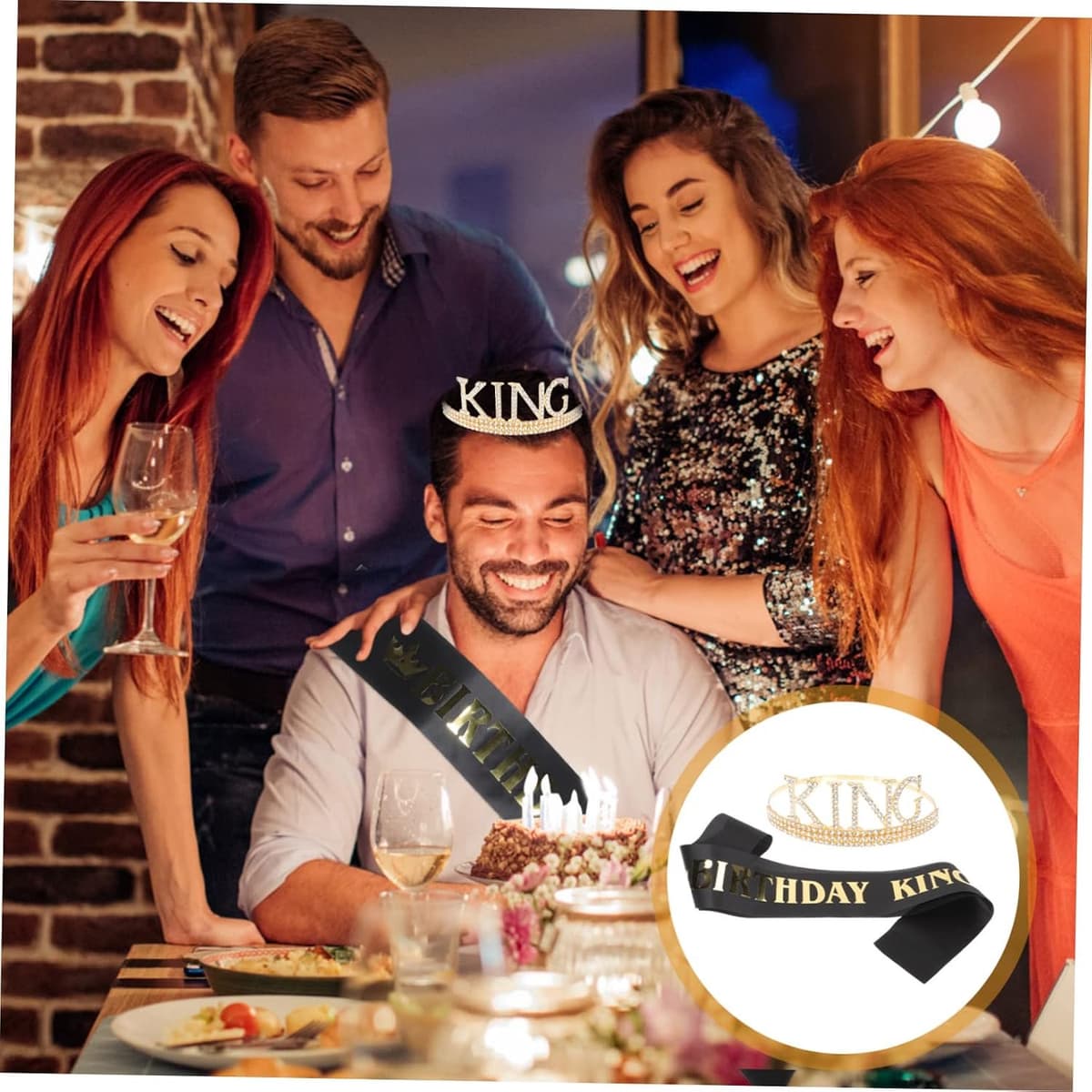 1set Kronen Set Voor Mannen Verstelbare Verjaardagskroon Met Sjaal Gouden Crown Voor Feestelijke Decoraties Optredens Lichtgewicht Duurzaam Voor Verschillende Gelegenheden — afbeelding 1