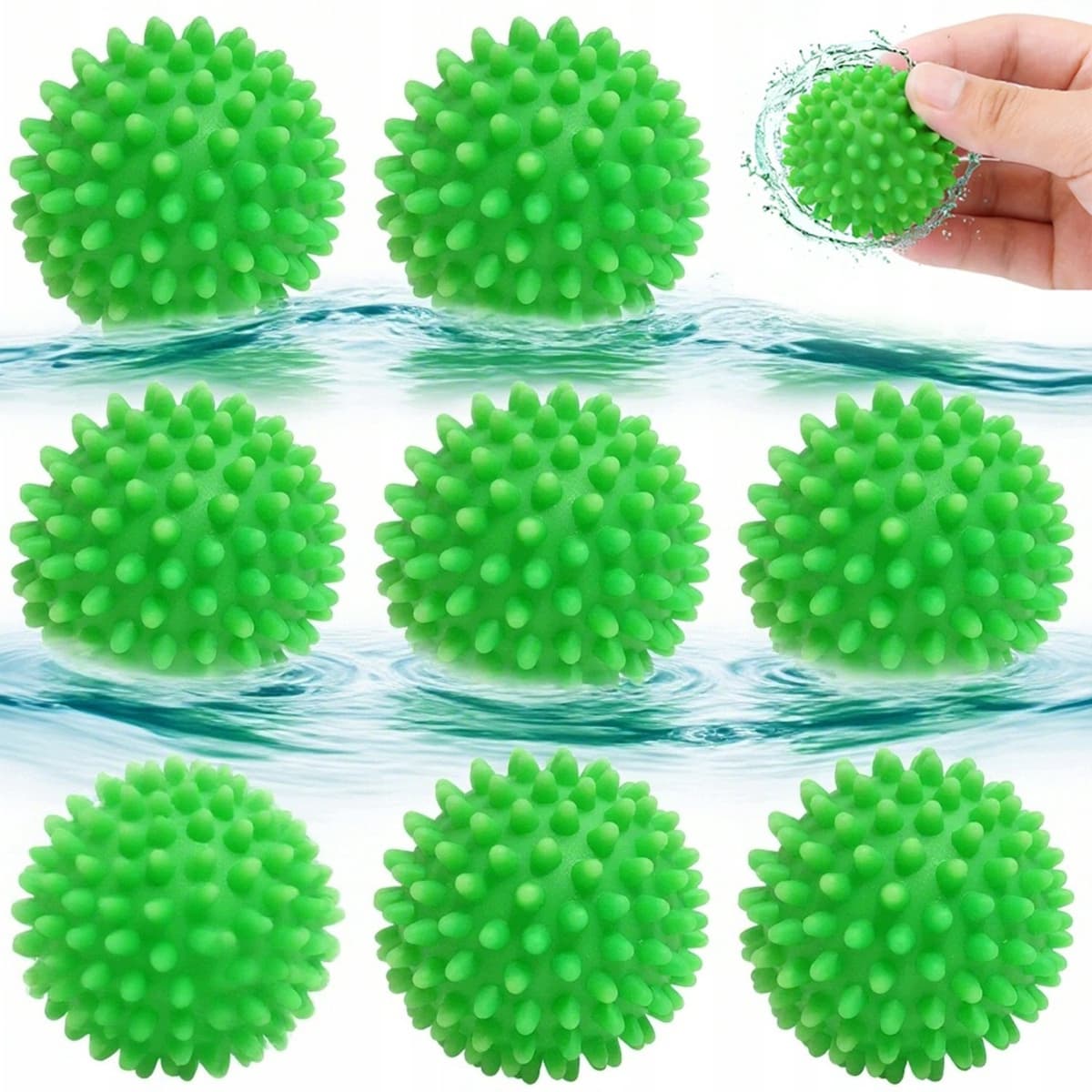 8x Wollen Droogballen voor Zachte Kleding & Snellere Droogtijd — afbeelding 1